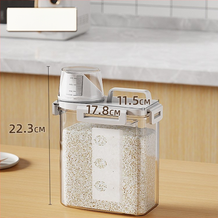 Ryžių ir grūdų laikymo dėžutė, atspari drėgmei, sandari, plastmasinė, japonų stiliaus