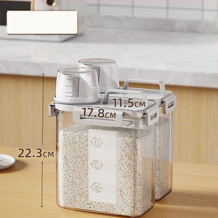 Ryžių ir grūdų laikymo dėžutė, atspari drėgmei, sandari, plastmasinė, japonų stiliaus