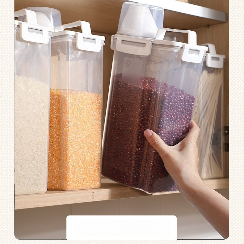 Ryžių ir grūdų laikymo dėžutė, atspari drėgmei, sandari, plastmasinė, japonų stiliaus