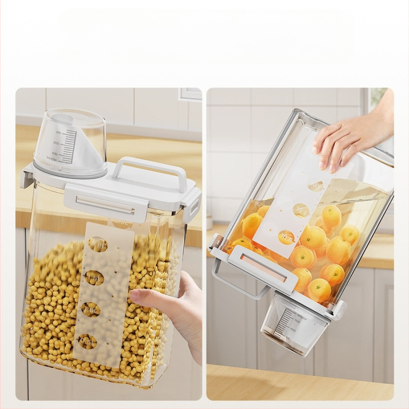 Ryžių ir grūdų laikymo dėžutė, atspari drėgmei, sandari, plastmasinė, japonų stiliaus