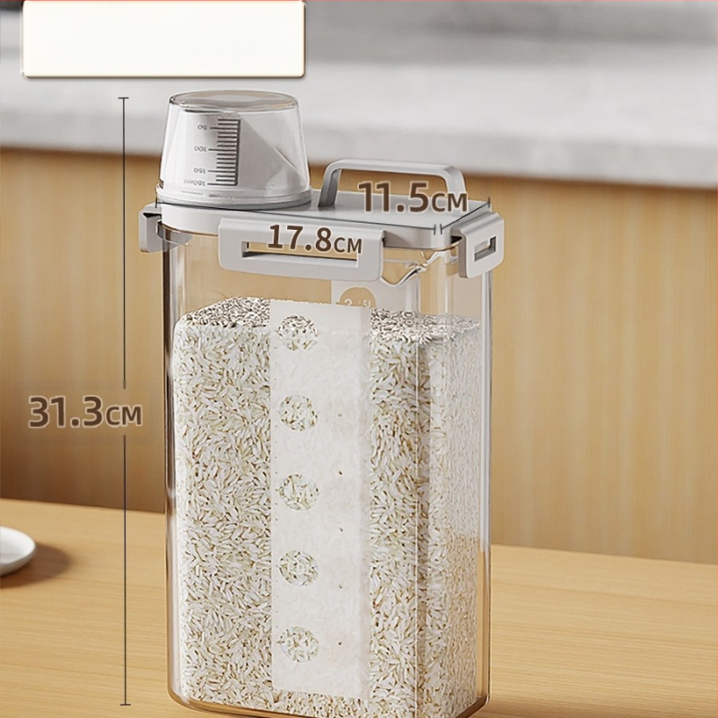 Ryžių ir grūdų laikymo dėžutė, atspari drėgmei, sandari, plastmasinė, japonų stiliaus