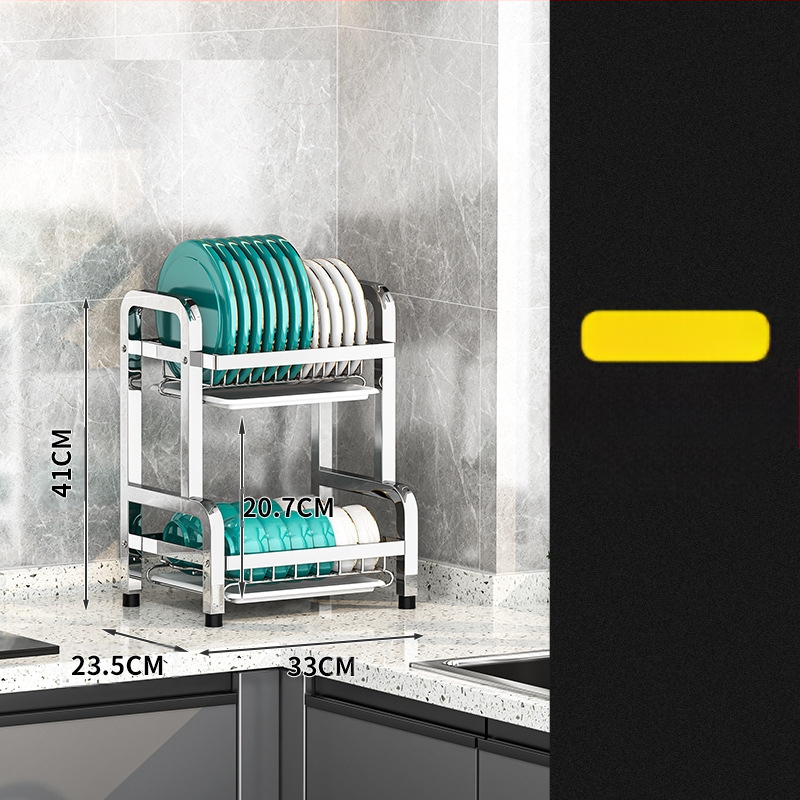 Nerūsējošā tērauda virtuves trauku plaukts — daudzslāņains žāvētājs, mūsdienīgs vienkāršs stils