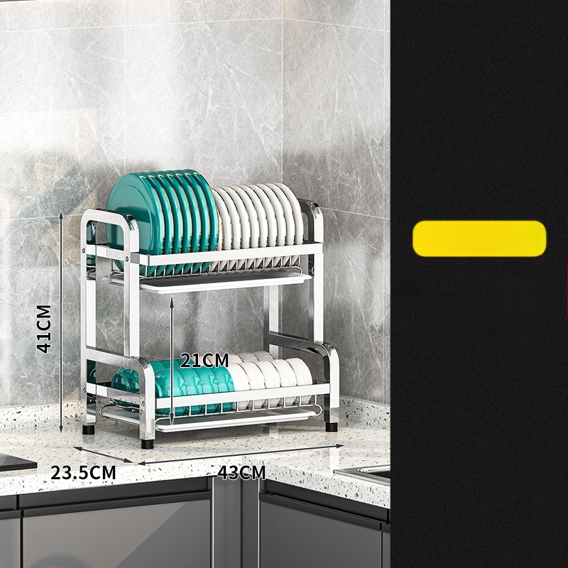 Nerūsējošā tērauda virtuves trauku plaukts — daudzslāņains žāvētājs, mūsdienīgs vienkāršs stils