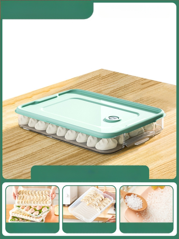 Koldūnų ir wontonų laikymo dėžutė, maisto kokybės PP, šaldytuvo ir šaldiklio organizatorius