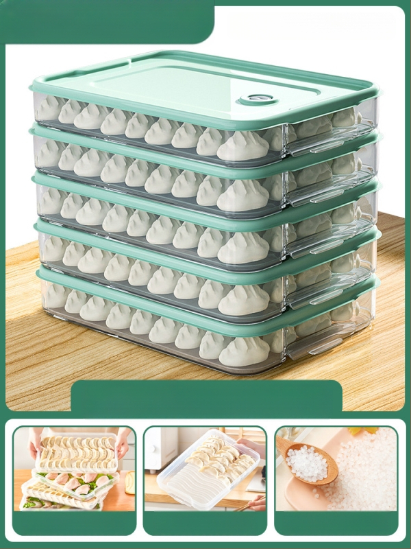 Koldūnų ir wontonų laikymo dėžutė, maisto kokybės PP, šaldytuvo ir šaldiklio organizatorius