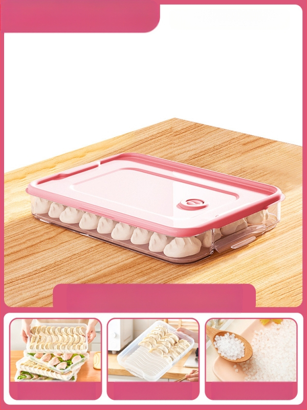 Koldūnų ir wontonų laikymo dėžutė, maisto kokybės PP, šaldytuvo ir šaldiklio organizatorius
