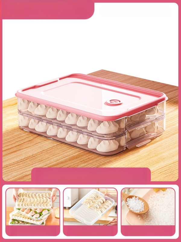 Koldūnų ir wontonų laikymo dėžutė, maisto kokybės PP, šaldytuvo ir šaldiklio organizatorius