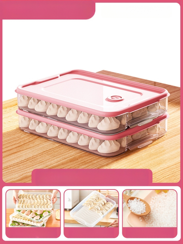 Koldūnų ir wontonų laikymo dėžutė, maisto kokybės PP, šaldytuvo ir šaldiklio organizatorius