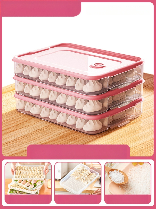 Koldūnų ir wontonų laikymo dėžutė, maisto kokybės PP, šaldytuvo ir šaldiklio organizatorius