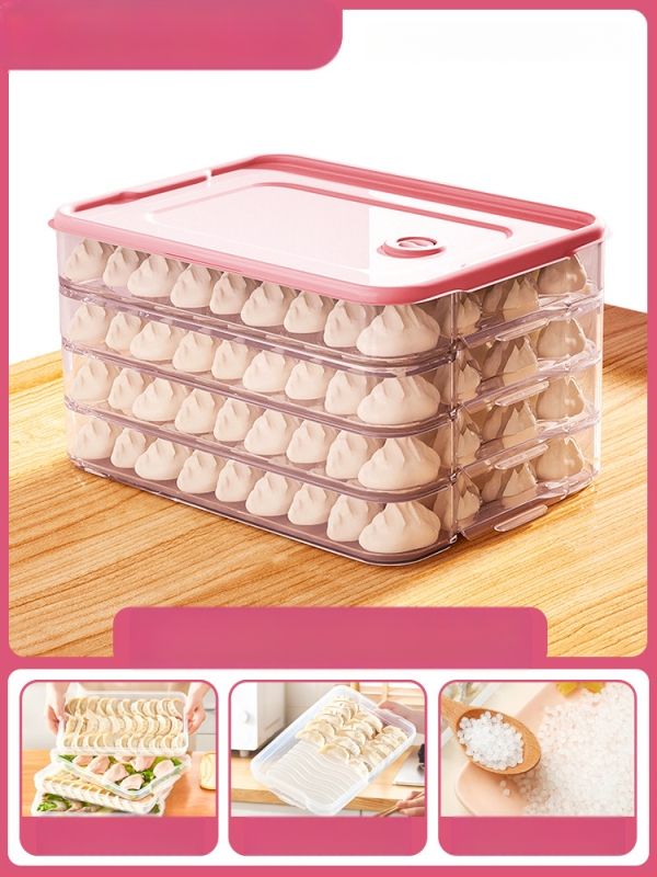 Koldūnų ir wontonų laikymo dėžutė, maisto kokybės PP, šaldytuvo ir šaldiklio organizatorius
