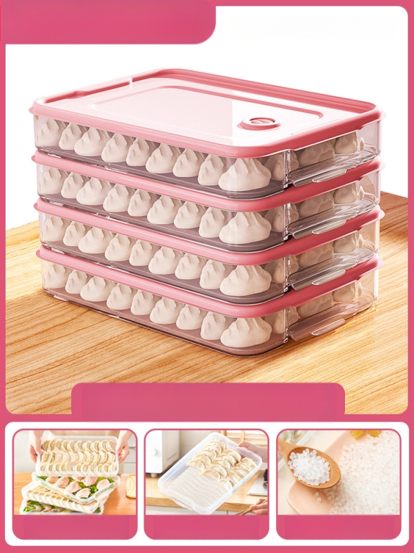 Koldūnų ir wontonų laikymo dėžutė, maisto kokybės PP, šaldytuvo ir šaldiklio organizatorius