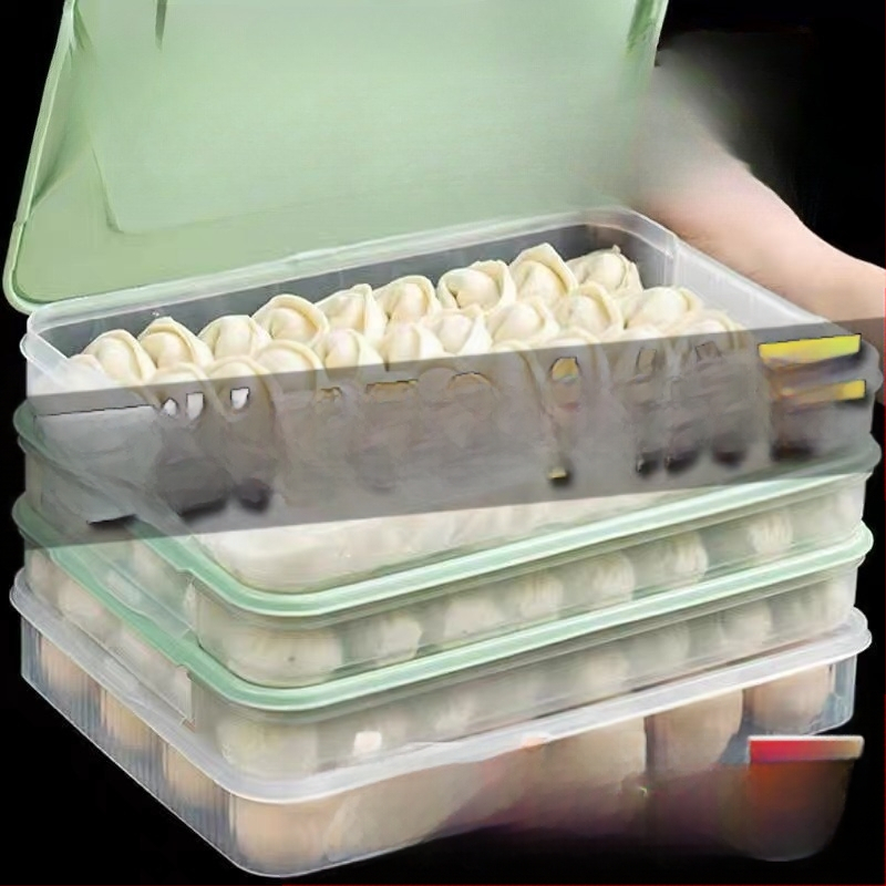 Koldūnų ir wontonų laikymo dėžutė, maisto kokybės PP, šaldytuvo ir šaldiklio organizatorius