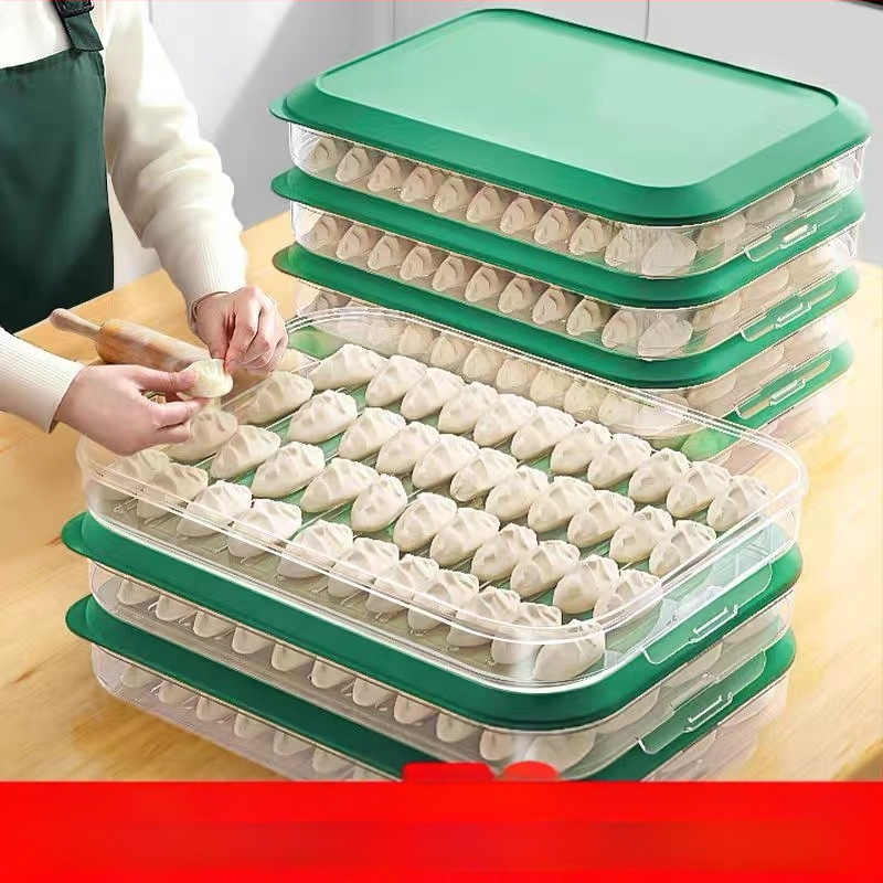 Koldūnų ir wontonų laikymo dėžutė, maisto kokybės PP, šaldytuvo ir šaldiklio organizatorius