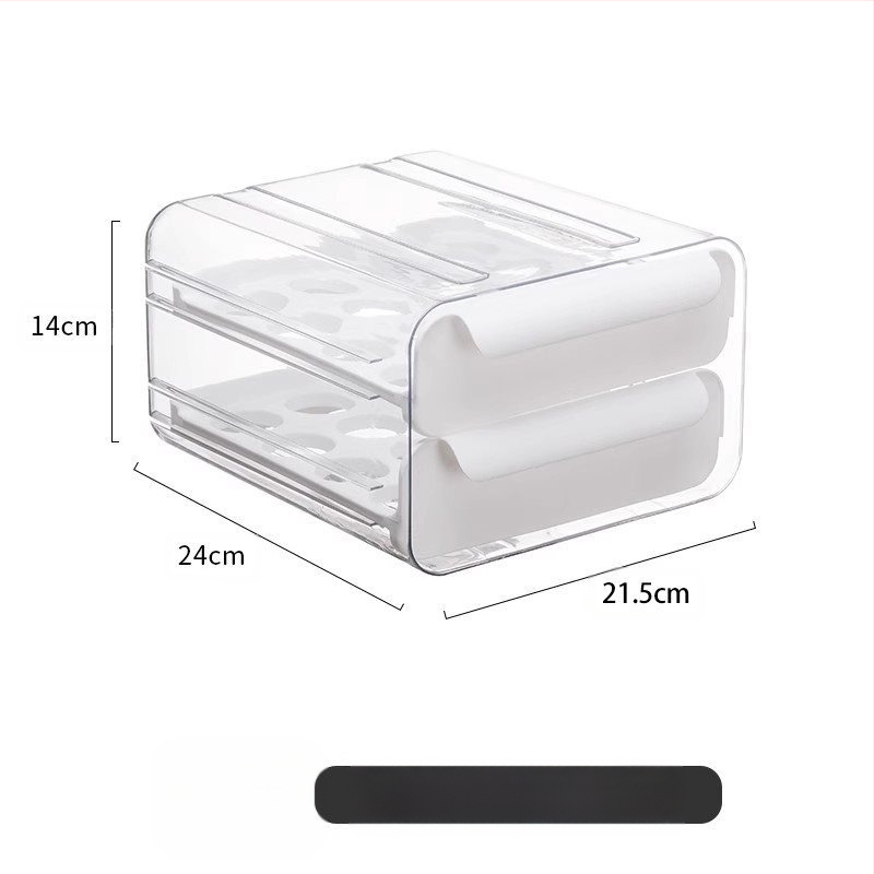 Olu laikymo dėžutė šaldytuvui su stalčiumi, maisto kokybės, žąsų kiaušinių organizatorius, sidabrinė, japoniško stiliaus