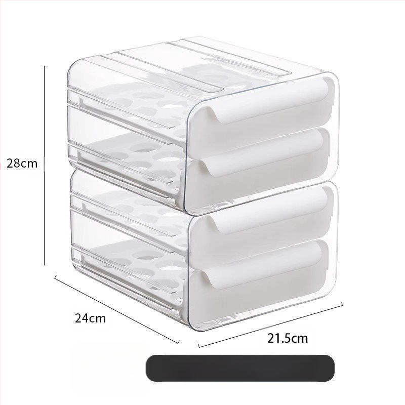 Olu laikymo dėžutė šaldytuvui su stalčiumi, maisto kokybės, žąsų kiaušinių organizatorius, sidabrinė, japoniško stiliaus