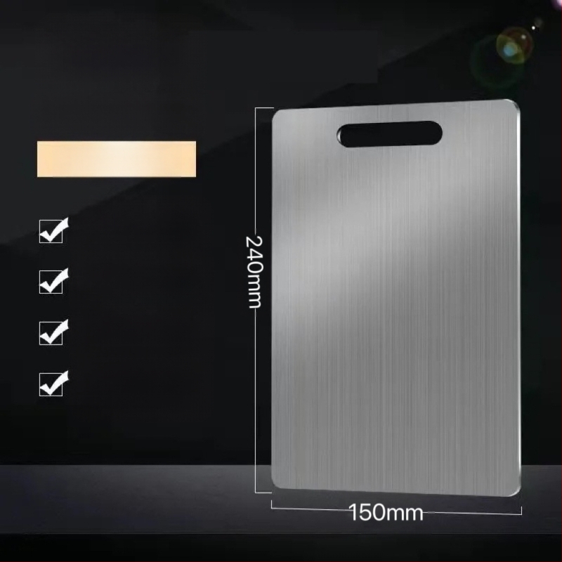 Σανίδα κοπής από ανοξείδωτο ατσάλι, διπλής όψεως, αντιμυκητιακή, αντιβακτηριακή, αντιολισθητική επιφάνεια.