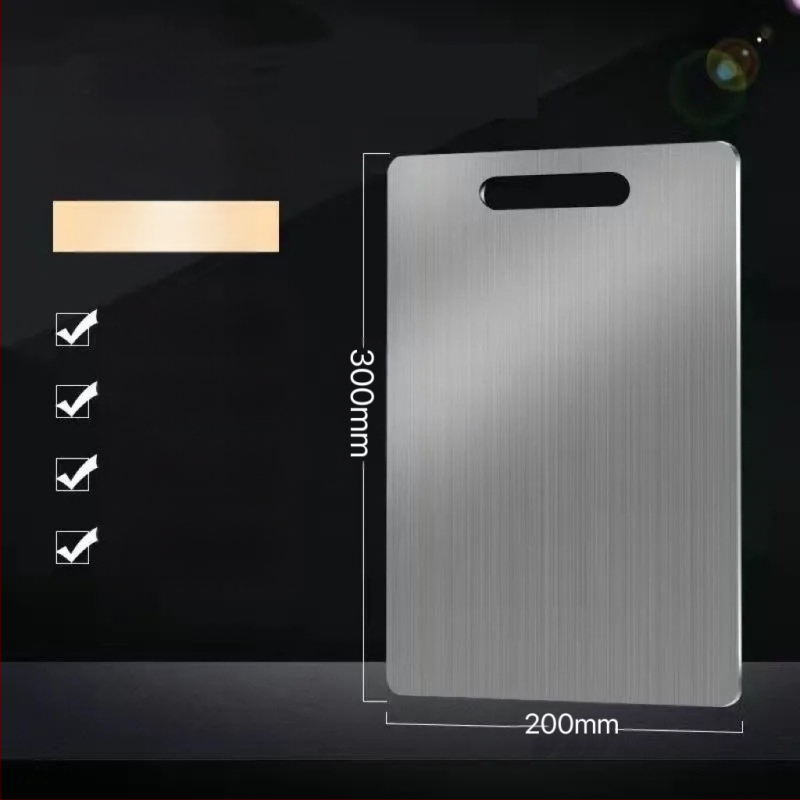 Σανίδα κοπής από ανοξείδωτο ατσάλι, διπλής όψεως, αντιμυκητιακή, αντιβακτηριακή, αντιολισθητική επιφάνεια.