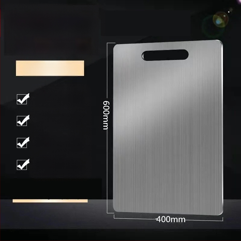 Σανίδα κοπής από ανοξείδωτο ατσάλι, διπλής όψεως, αντιμυκητιακή, αντιβακτηριακή, αντιολισθητική επιφάνεια.