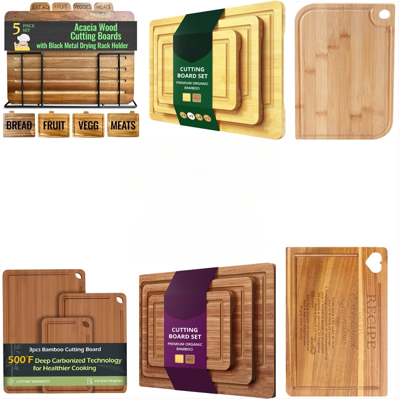 Ξύλινη σανίδα κοπής με βάση – ξύλινη επιφάνεια, μάρκα Good fortune, αντιολισθητική, αντιβακτηριακή, ανθεκτική στη μούχλα, μοντέρνο μινιμαλιστικό στυλ