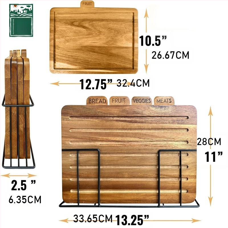 Ξύλινη σανίδα κοπής με βάση – ξύλινη επιφάνεια, μάρκα Good fortune, αντιολισθητική, αντιβακτηριακή, ανθεκτική στη μούχλα, μοντέρνο μινιμαλιστικό στυλ