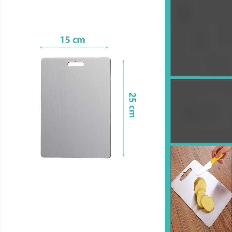 Δίσκος κοπής από ανοξείδωτο ατσάλι, διπλής όψης, κυκλικός, με οπή κρεμάσματος, αντιολισθητικός, βακτηριοστατικός