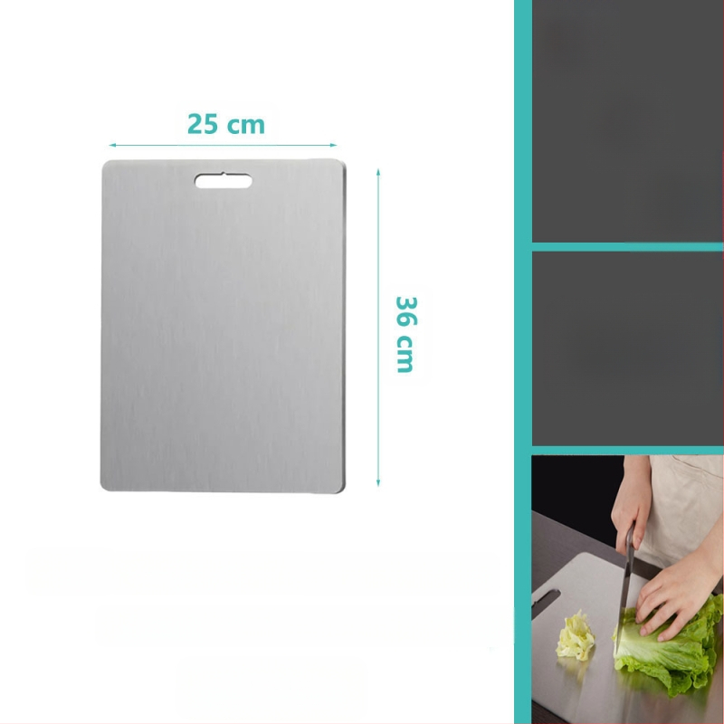 Δίσκος κοπής από ανοξείδωτο ατσάλι, διπλής όψης, κυκλικός, με οπή κρεμάσματος, αντιολισθητικός, βακτηριοστατικός