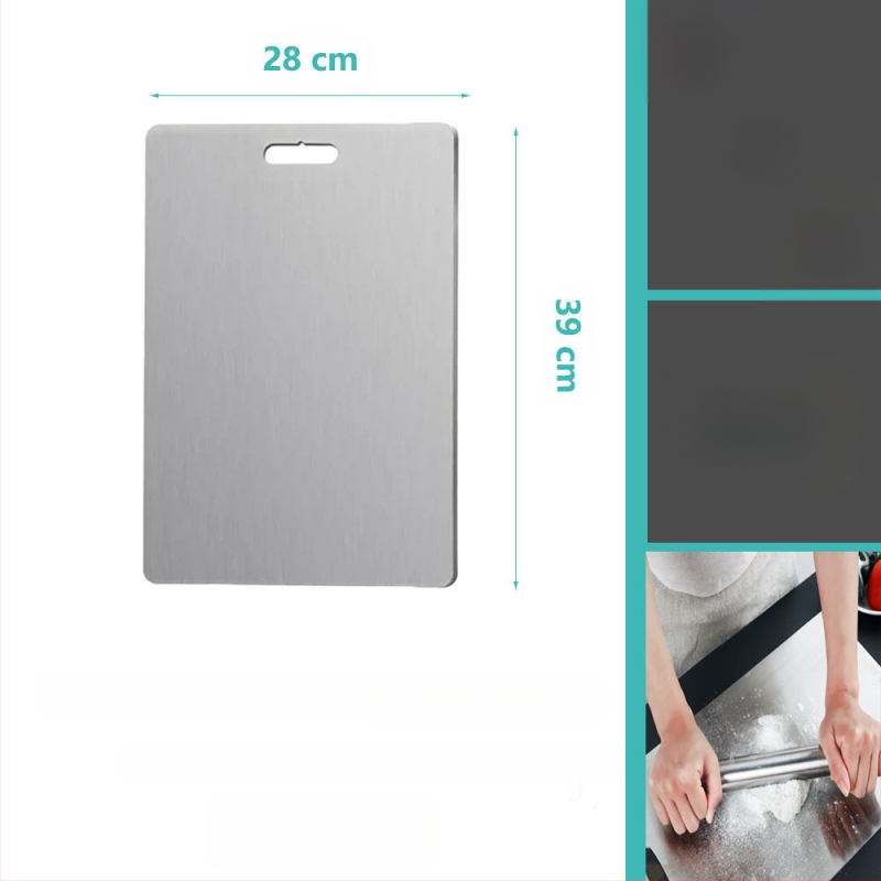 Δίσκος κοπής από ανοξείδωτο ατσάλι, διπλής όψης, κυκλικός, με οπή κρεμάσματος, αντιολισθητικός, βακτηριοστατικός