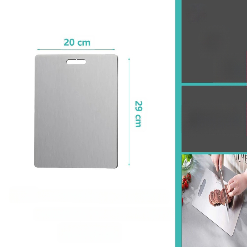 Δίσκος κοπής από ανοξείδωτο ατσάλι, διπλής όψης, κυκλικός, με οπή κρεμάσματος, αντιολισθητικός, βακτηριοστατικός