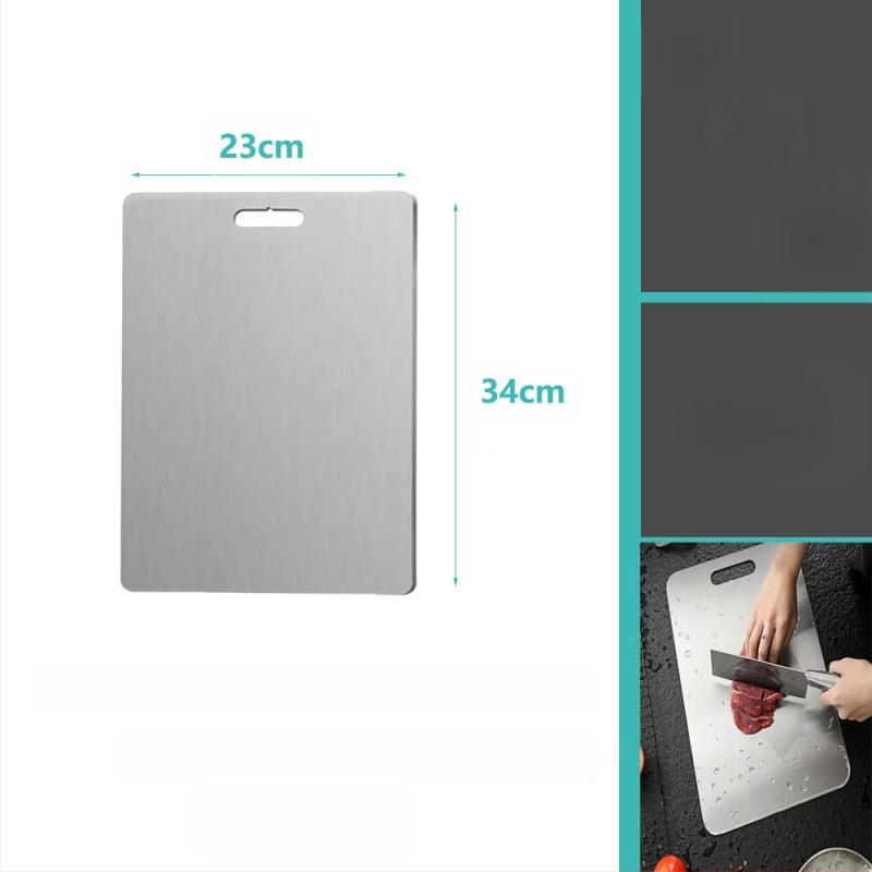 Δίσκος κοπής από ανοξείδωτο ατσάλι, διπλής όψης, κυκλικός, με οπή κρεμάσματος, αντιολισθητικός, βακτηριοστατικός