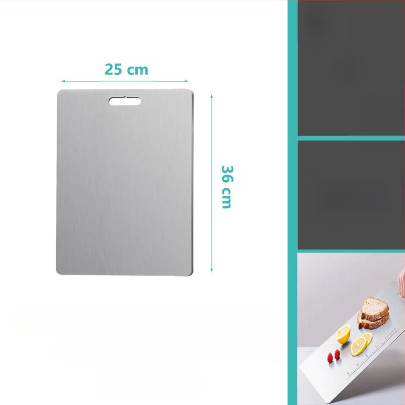 Δίσκος κοπής από ανοξείδωτο ατσάλι, διπλής όψης, κυκλικός, με οπή κρεμάσματος, αντιολισθητικός, βακτηριοστατικός