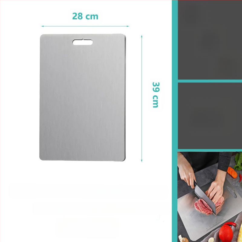 Δίσκος κοπής από ανοξείδωτο ατσάλι, διπλής όψης, κυκλικός, με οπή κρεμάσματος, αντιολισθητικός, βακτηριοστατικός