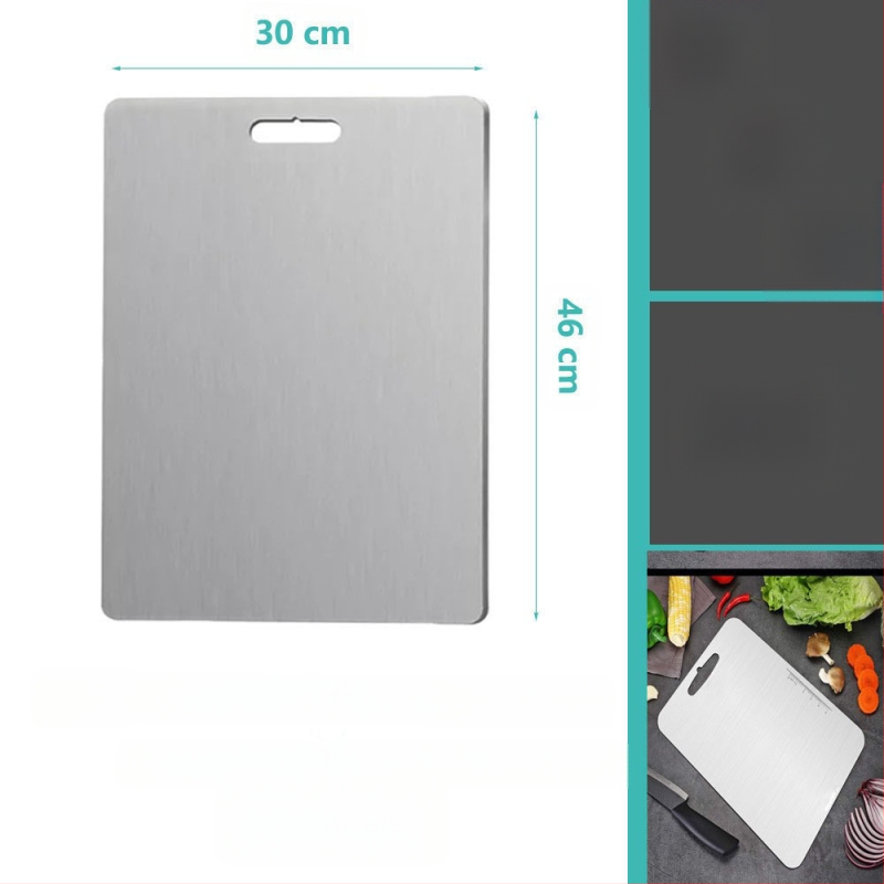 Δίσκος κοπής από ανοξείδωτο ατσάλι, διπλής όψης, κυκλικός, με οπή κρεμάσματος, αντιολισθητικός, βακτηριοστατικός