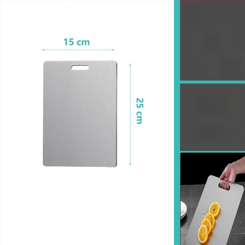 Δίσκος κοπής από ανοξείδωτο ατσάλι, διπλής όψης, κυκλικός, με οπή κρεμάσματος, αντιολισθητικός, βακτηριοστατικός