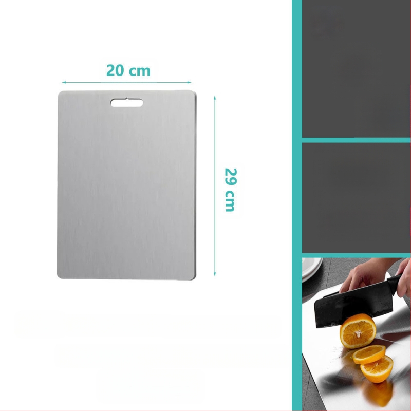 Δίσκος κοπής από ανοξείδωτο ατσάλι, διπλής όψης, κυκλικός, με οπή κρεμάσματος, αντιολισθητικός, βακτηριοστατικός