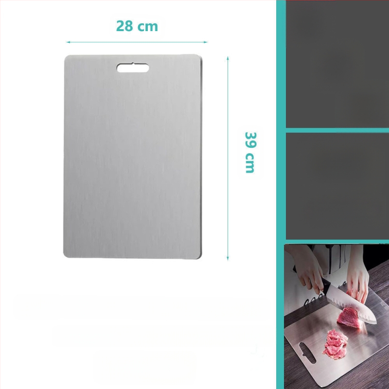 Δίσκος κοπής από ανοξείδωτο ατσάλι, διπλής όψης, κυκλικός, με οπή κρεμάσματος, αντιολισθητικός, βακτηριοστατικός