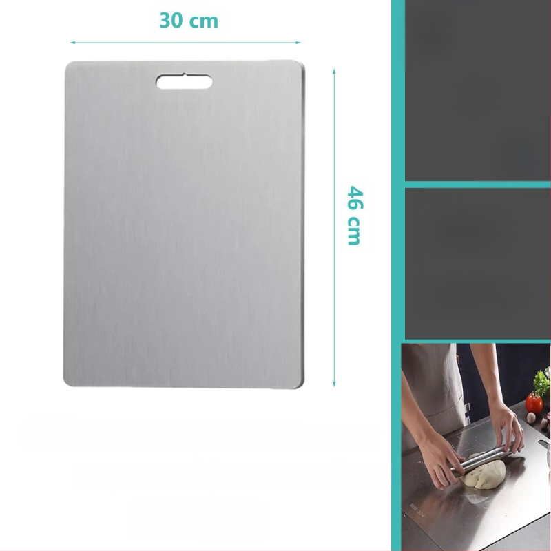 Δίσκος κοπής από ανοξείδωτο ατσάλι, διπλής όψης, κυκλικός, με οπή κρεμάσματος, αντιολισθητικός, βακτηριοστατικός