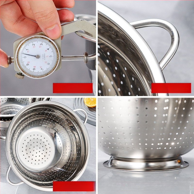 Nerūsējošā tērauda augļu grozs ar drenāžu mazgāšanai augļiem un dārzeņiem — moderns dizains, daudzfunkcionāls