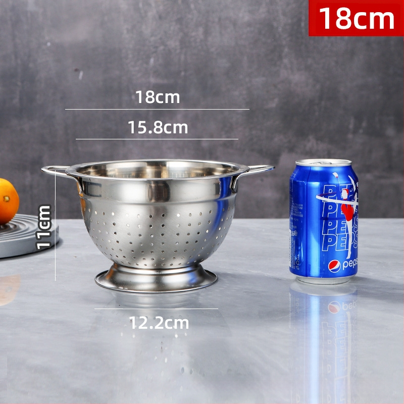 Nerūsējošā tērauda augļu grozs ar drenāžu mazgāšanai augļiem un dārzeņiem — moderns dizains, daudzfunkcionāls