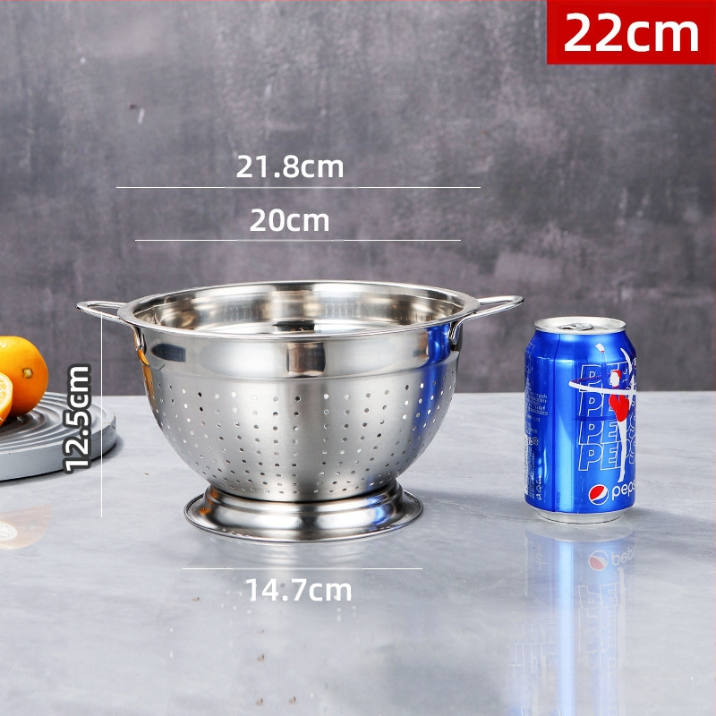 Nerūsējošā tērauda augļu grozs ar drenāžu mazgāšanai augļiem un dārzeņiem — moderns dizains, daudzfunkcionāls