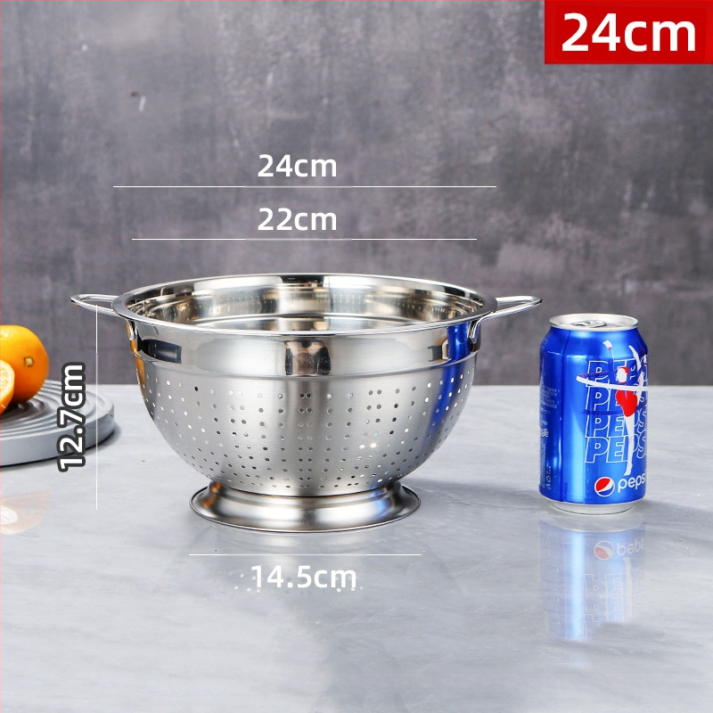 Nerūsējošā tērauda augļu grozs ar drenāžu mazgāšanai augļiem un dārzeņiem — moderns dizains, daudzfunkcionāls