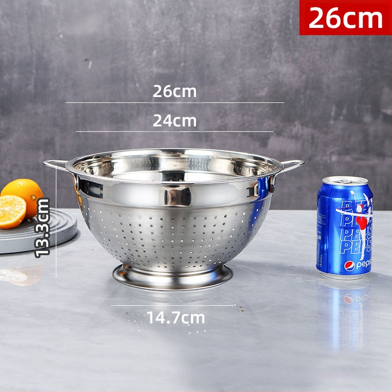 Nerūsējošā tērauda augļu grozs ar drenāžu mazgāšanai augļiem un dārzeņiem — moderns dizains, daudzfunkcionāls