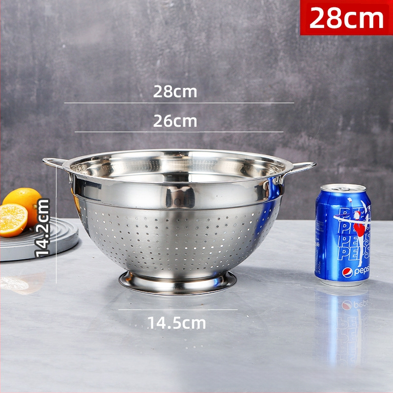 Nerūsējošā tērauda augļu grozs ar drenāžu mazgāšanai augļiem un dārzeņiem — moderns dizains, daudzfunkcionāls