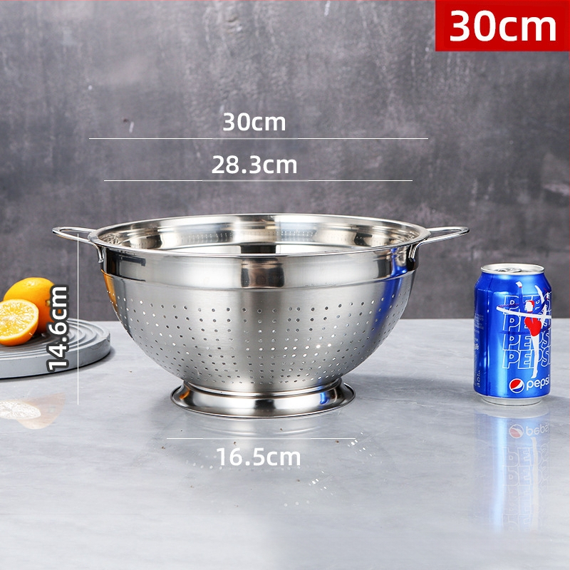 Nerūsējošā tērauda augļu grozs ar drenāžu mazgāšanai augļiem un dārzeņiem — moderns dizains, daudzfunkcionāls