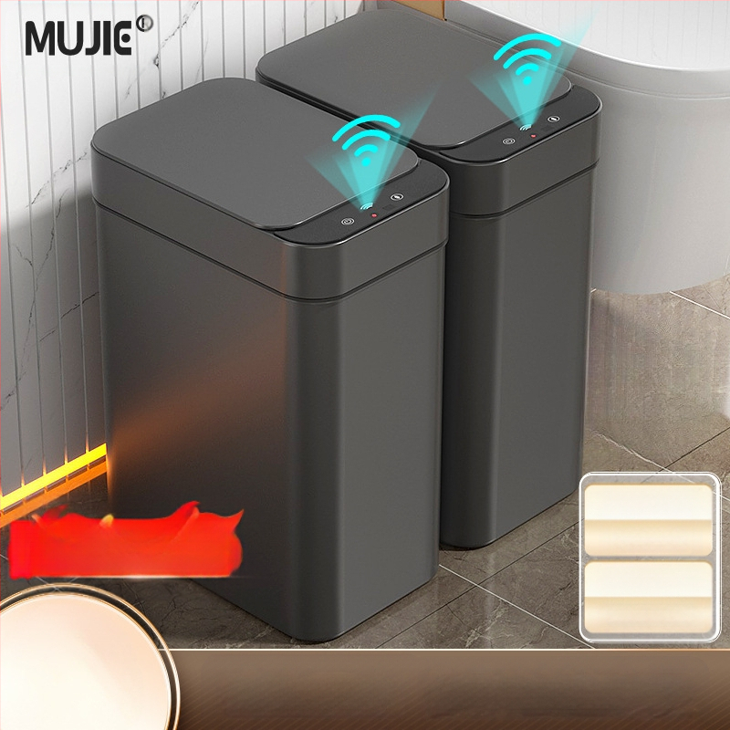 Έξυπνος κάδος απορριμμάτων οικιακής χρήσης – με αισθητήρα, πλήρως αυτοματοποιημένος, πλαστικός, μακρύ κυλινδρικό σχήμα, 100% νέου υλικού