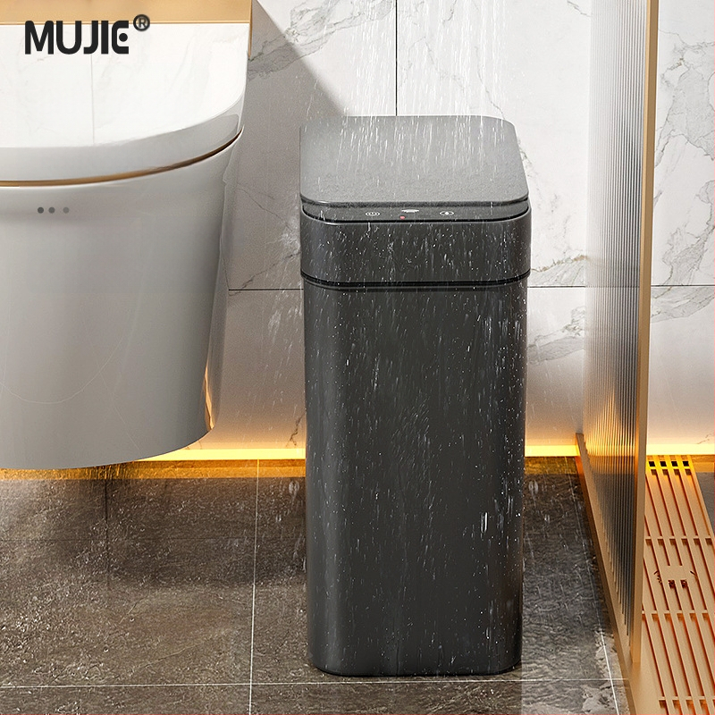 Έξυπνος κάδος απορριμμάτων οικιακής χρήσης – με αισθητήρα, πλήρως αυτοματοποιημένος, πλαστικός, μακρύ κυλινδρικό σχήμα, 100% νέου υλικού