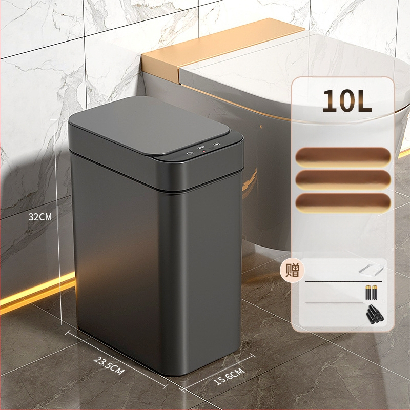 Έξυπνος κάδος απορριμμάτων οικιακής χρήσης – με αισθητήρα, πλήρως αυτοματοποιημένος, πλαστικός, μακρύ κυλινδρικό σχήμα, 100% νέου υλικού