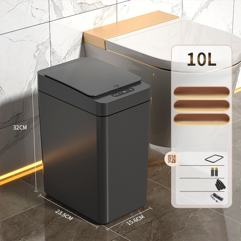 Έξυπνος κάδος απορριμμάτων οικιακής χρήσης – με αισθητήρα, πλήρως αυτοματοποιημένος, πλαστικός, μακρύ κυλινδρικό σχήμα, 100% νέου υλικού