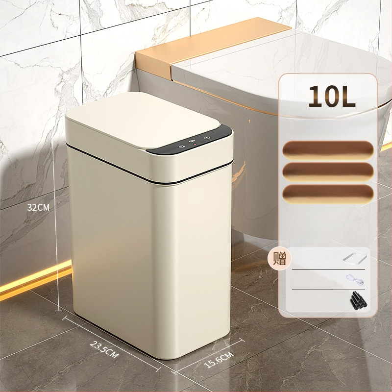 Έξυπνος κάδος απορριμμάτων οικιακής χρήσης – με αισθητήρα, πλήρως αυτοματοποιημένος, πλαστικός, μακρύ κυλινδρικό σχήμα, 100% νέου υλικού