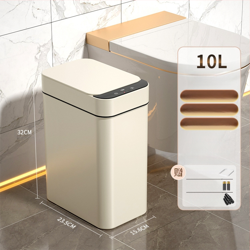 Έξυπνος κάδος απορριμμάτων οικιακής χρήσης – με αισθητήρα, πλήρως αυτοματοποιημένος, πλαστικός, μακρύ κυλινδρικό σχήμα, 100% νέου υλικού