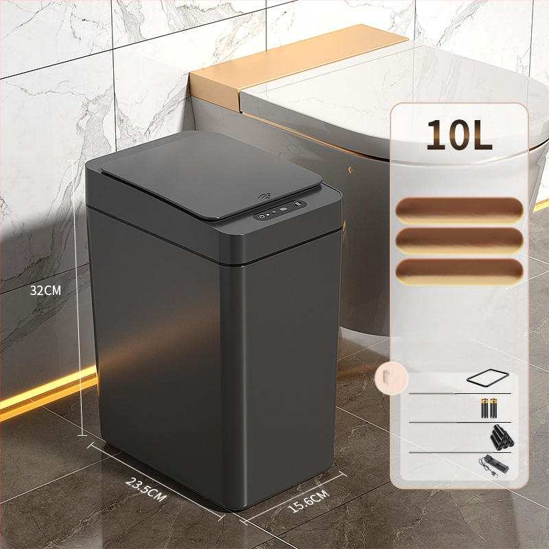 Έξυπνος κάδος απορριμμάτων οικιακής χρήσης – με αισθητήρα, πλήρως αυτοματοποιημένος, πλαστικός, μακρύ κυλινδρικό σχήμα, 100% νέου υλικού